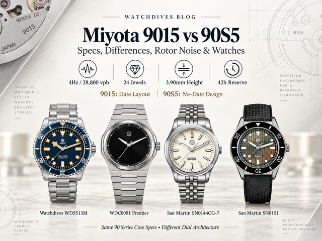 Miyota 9015 vs 90S5: Specs, Differences, Rotor Noise & Watches