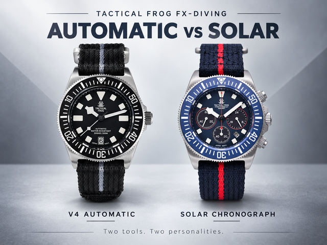 Tactical Frog FX-Diving V4 vs Solar Chronograph: Movement, Fit & Fixed Bars
